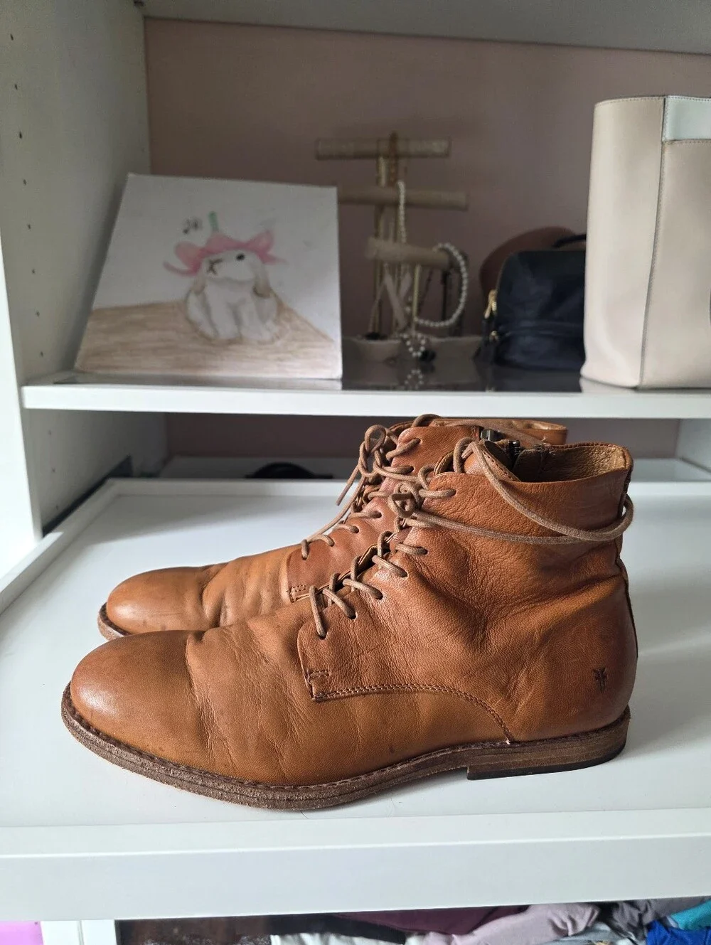 Frye Men's Cognac Brown Leather Chukka Boots